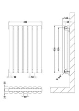 Nuie Revive Horizontal Double Panel Radiator – 600 x 412mm, 600 x 586mm, 992 x 600mm, 1398 x 600mm & 1572 x 600mm, photo 4