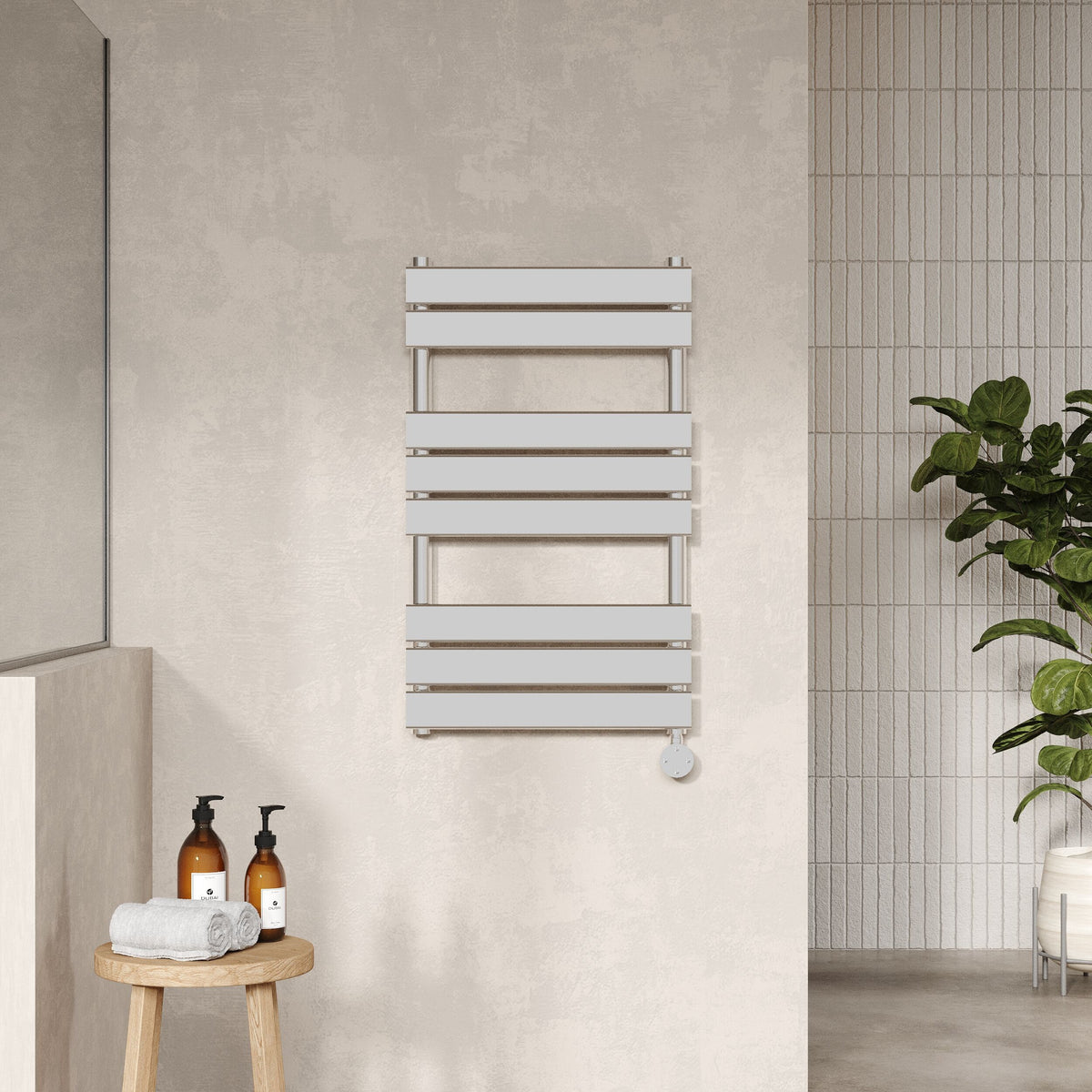 Nuie Vertical Electric Heated Towel Rail – 840 x 500mm & 1213 x 500mm