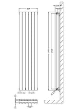 Nuie Revive Vertical Double Panel Radiator – 1500 x 354mm, 1800 x 236mm, 1800 x 354mm, 1800 x 499mm & 1800 x 528mm, photo 5