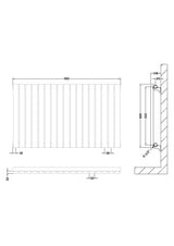 Nuie Sloane Horizontal Single Panel Radiator – 600 x 412mm, 600 x 586mm & 992 x 600mm, photo 6