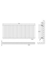 Nuie Sloane Horizontal Double Panel Radiator – 600 x 412mm, 600 x 586mm, 600 x 992mm, 992 x 600mm, 1398 x 600mm & 1572 x 600mm, photo 8