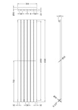 Nuie Sloane Vertical Single Panel Radiator – 1500 x 354mm & 1800 x 354mm, photo 4