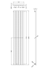 Nuie Sloane Vertical Single Panel Radiator – 1500 x 354mm & 1800 x 354mm, photo 5