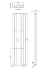 Nuie Sloane Vertical Double Panel Radiator – 1500 x 354mm, 1800 x 354mm, 1800 x 381mm & 1800 x 528mm, photo 7