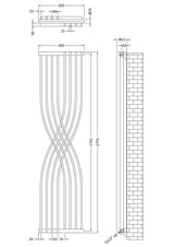 Nuie Xcite 1775 x 450mm Vertical Single Panel Radiator – Anthracite, photo 3