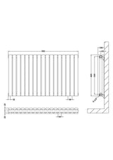 Nuie Sloane Horizontal Double Panel Radiator – 600 x 412mm, 600 x 586mm, 600 x 992mm, 992 x 600mm, 1398 x 600mm & 1572 x 600mm, photo 6