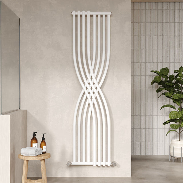 Nuie Xcite 1775 x 450mm Vertical Double Panel Radiator – High Gloss White