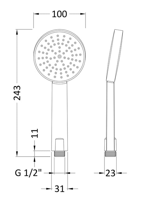 Nuie Water Saving Shower Handset Kit – Chrome, photo 2