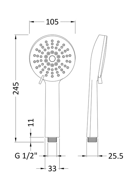 Nuie Water Saving Multifunction Shower Handset Kit – Chrome, photo 2