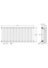 Nuie Salvia 1223 x 635mm Horizontal Column Radiator – Anthracite, photo 3