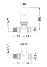 Nuie Straight Thermostatic Radiator Valve Pack – Chrome, photo 2