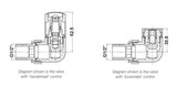 Nuie Corner Radiator Valve Pack (Pairs) – Chrome, photo 2