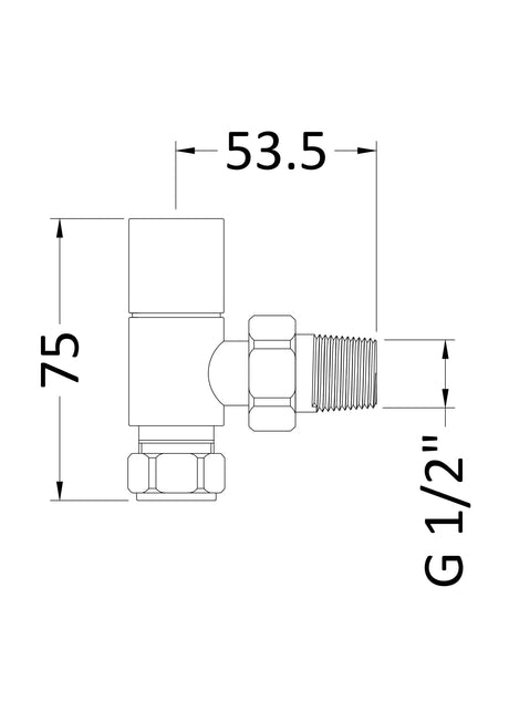 Nuie Angled Radiator Valve Pack (Pairs) – Chrome, photo 2
