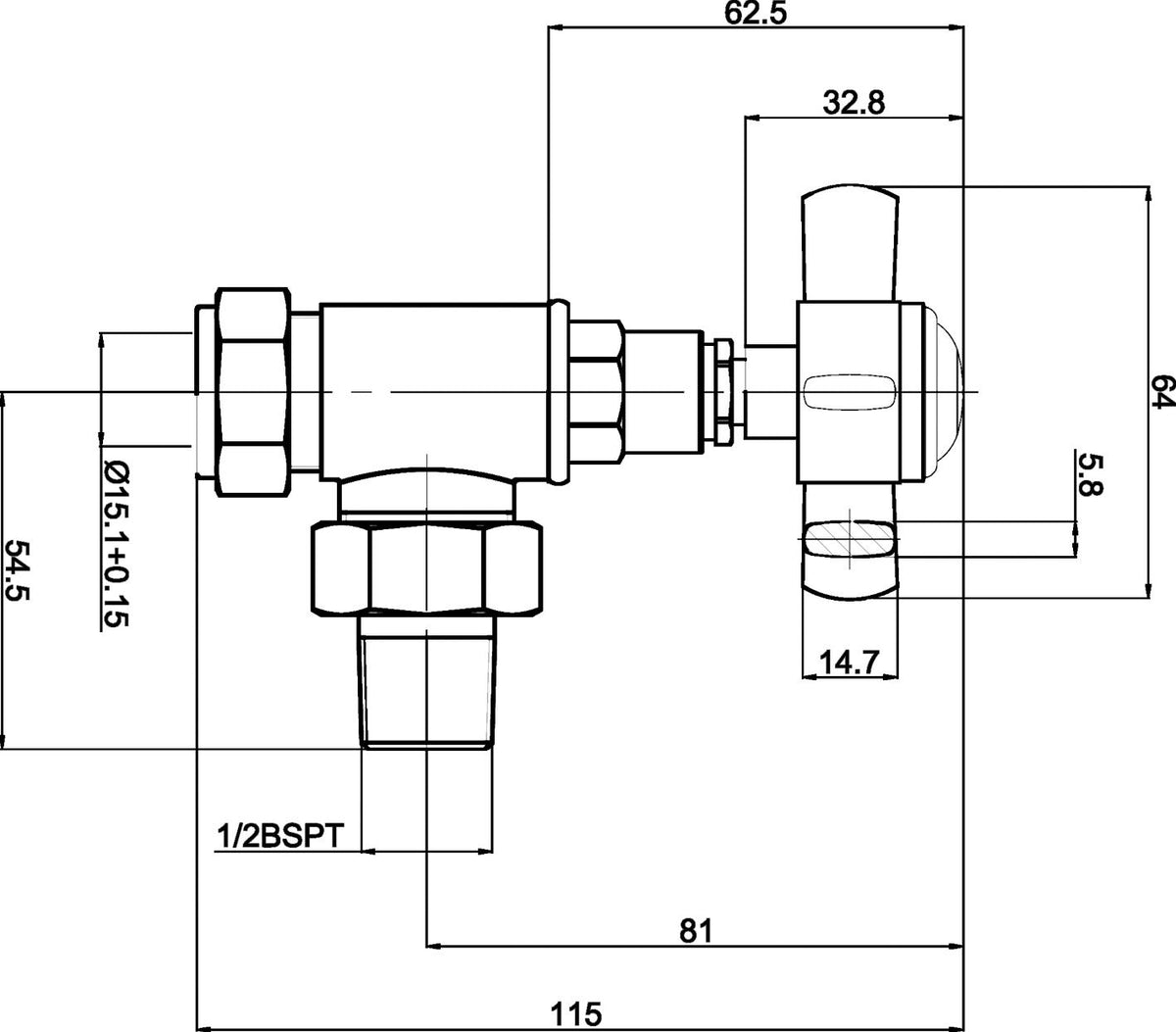 Nuie Crosshead Angled Radiator Valve Pack (Pairs) – Chrome, photo 2