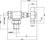 Nuie Crosshead Angled Radiator Valve Pack (Pairs) – Chrome, photo 2