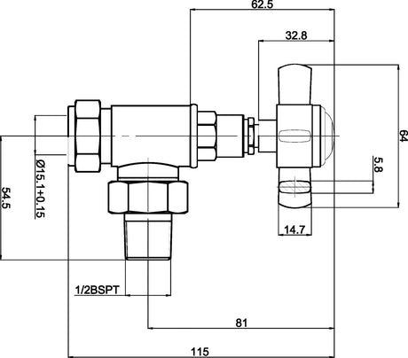 Nuie Crosshead Angled Radiator Valve Pack (Pairs) – Chrome, photo 2