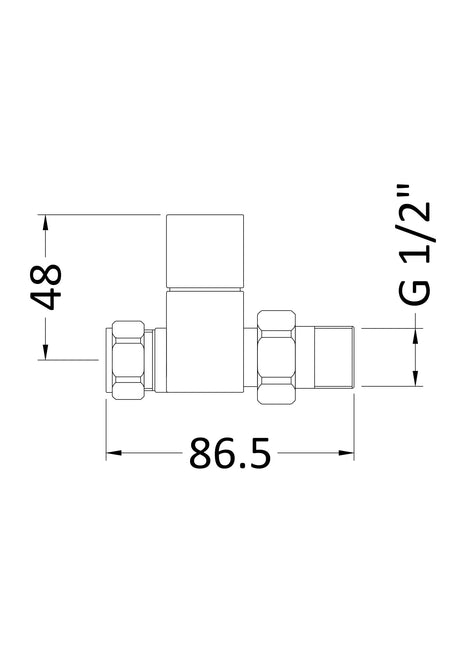 Nuie Straight Radiator Valve Pack (Pairs) – Chrome, photo 2