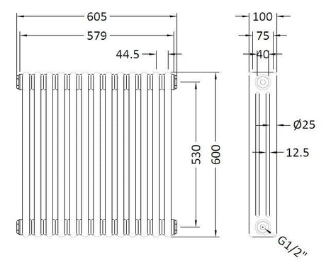 Nuie Colosseum Vertical Column Radiator, photo 3