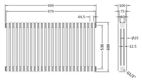 Nuie Colosseum Vertical Column Radiator, photo 6
