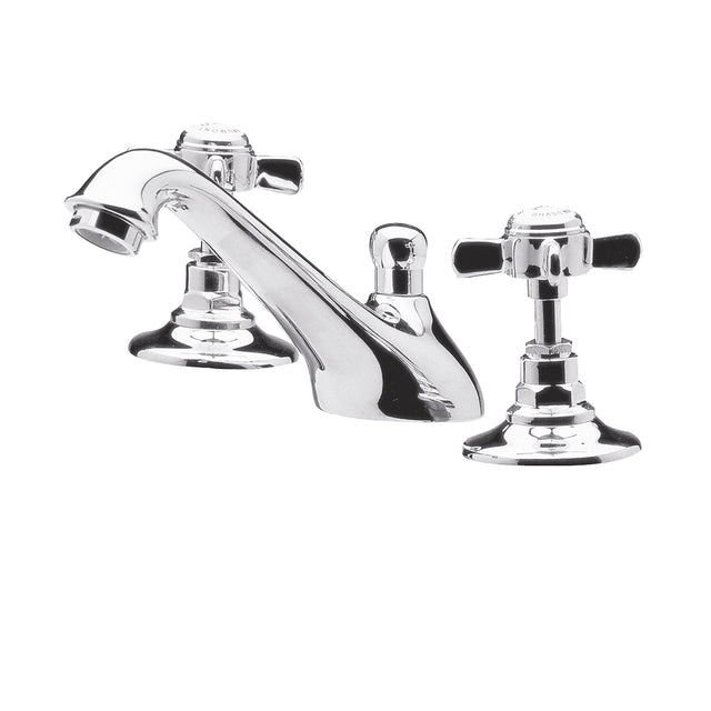 Nuie Beaumont 3 Tap Hole Basin Mixer With Pop Up Waste – Chrome