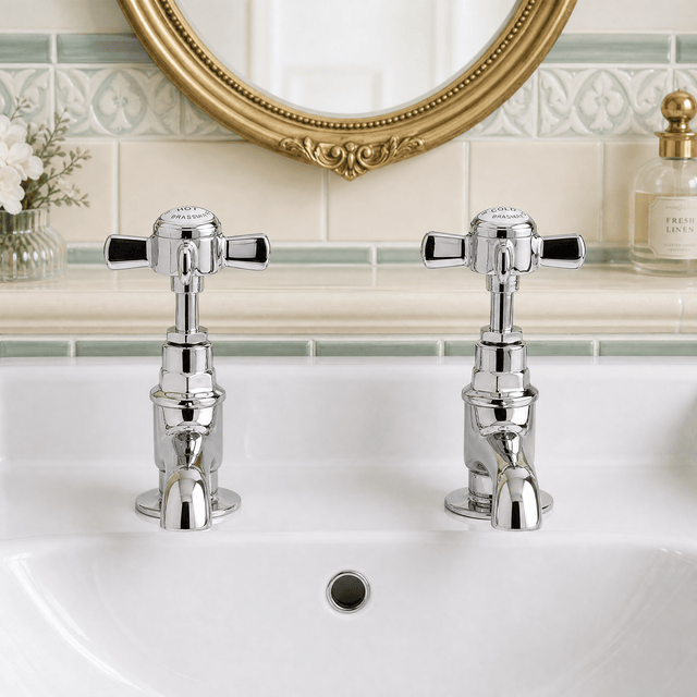 Nuie Beaumont Basin Taps – Chrome or Brushed Brass