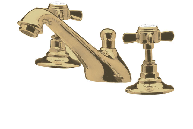 Nuie Beaumont 3 Tap Hole Basin Mixer With Waste – Brushed Brass