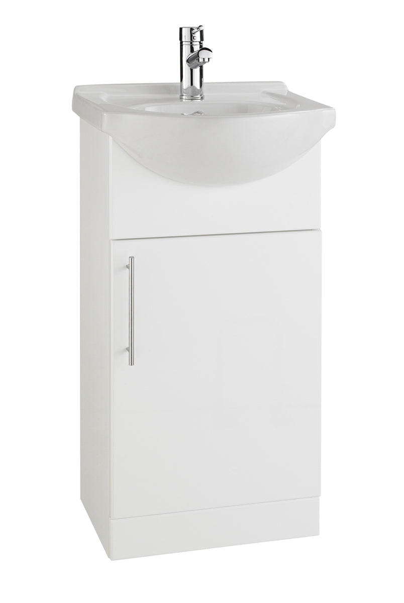 Kartell K-VIT Impakt 450mm Cabinet With Basin-White Gloss (IMP450VU RWF45BASIN)