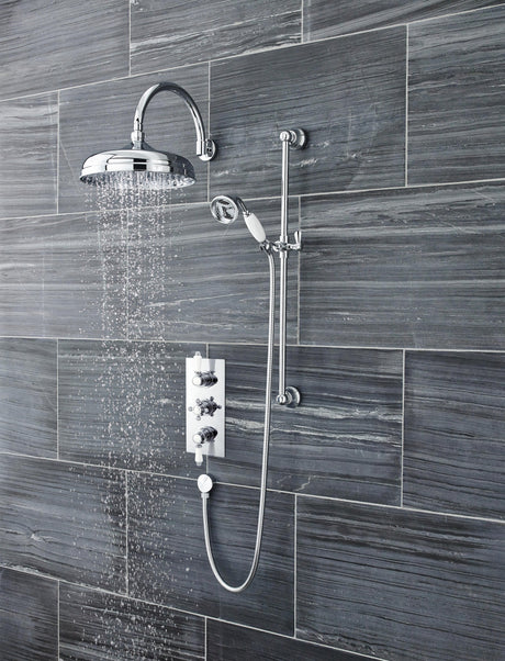 Nuie Victorian Triple Thermostatic Shower Valve – 280mm High – Chrome