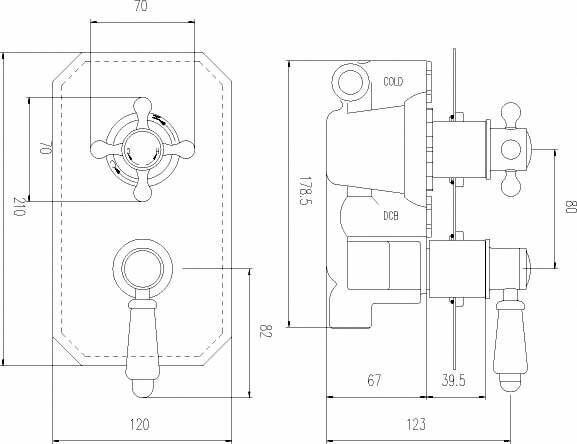Nuie Ascott Twin Thermostatic Shower Valve – Chrome, photo 3
