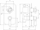 Nuie Ascott Twin Thermostatic Shower Valve – Chrome, photo 3