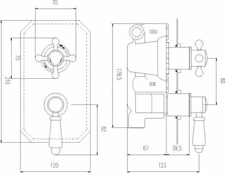Nuie Ascott Twin Thermostatic Shower Valve – Chrome, photo 3
