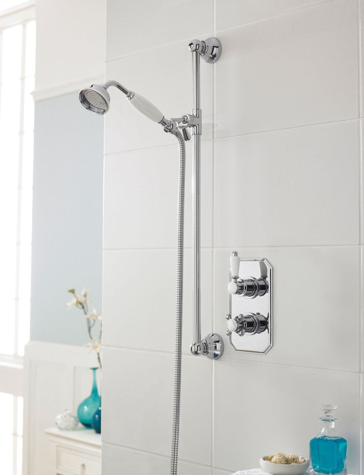 Nuie Ascott Twin Thermostatic Shower Valve – Chrome
