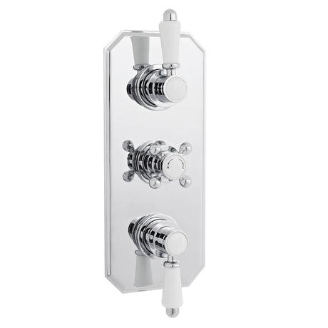 Nuie Victorian Triple Thermostatic Shower Valve – 280mm High – Chrome