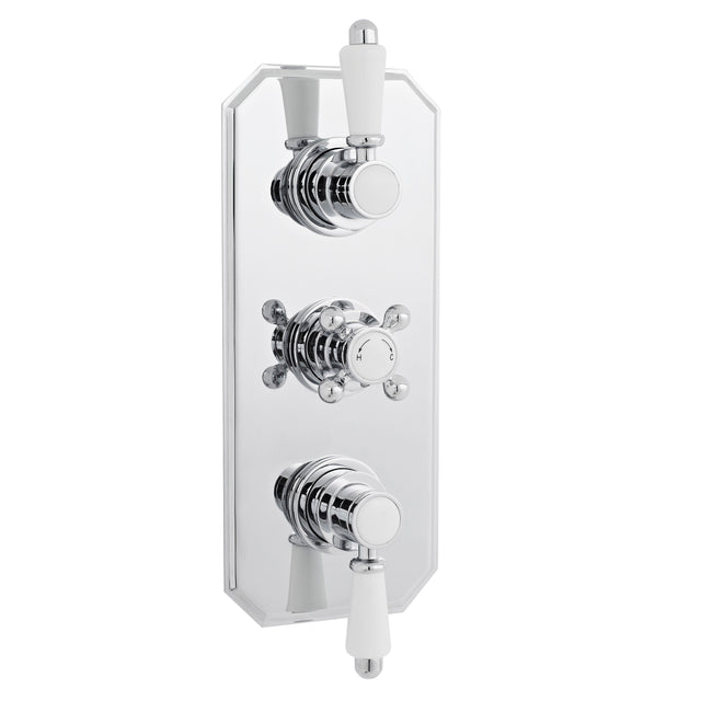 Nuie Victorian Triple Thermostatic Shower Valve – 280mm High – Chrome
