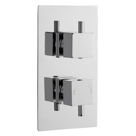 Nuie Square Twin Thermostatic Shower Valve – Chrome, photo 2