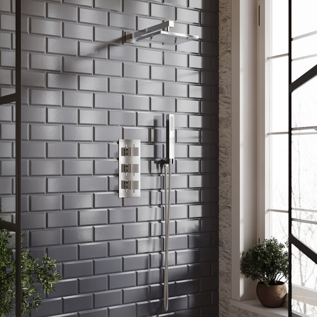 Nuie Triple Thermostatic Shower Valve – Chrome