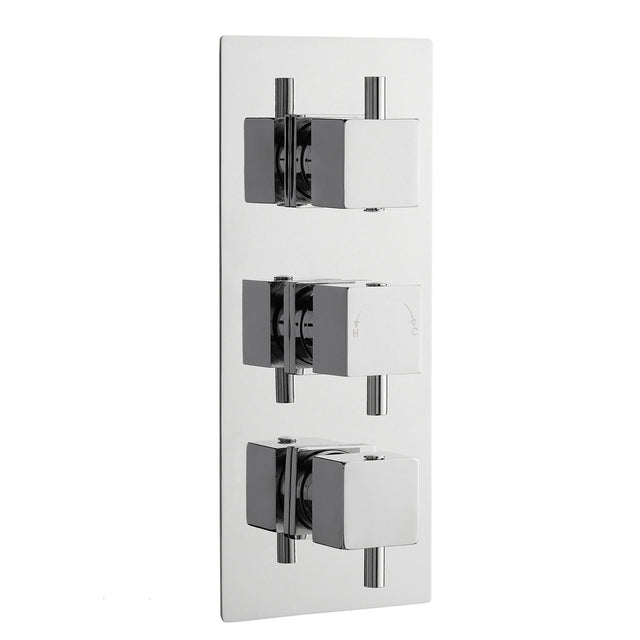 Nuie Triple Thermostatic Shower Valve With Diverter – Chrome