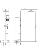 Nuie Thermostatic Bar Dual Shower Valve – Chrome, photo 3