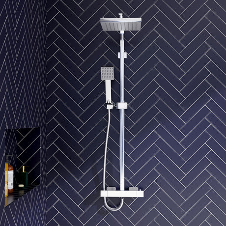 Nuie Thermostatic Bar Dual Shower Valve – Chrome
