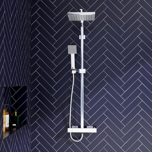 Nuie Thermostatic Bar Dual Shower Valve – Chrome
