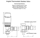 Kartell K-VIT K-Design Thermostatic Radiator Valve Twin Pack – Brushed Brass (Angled or Corner)