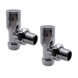 Kartell K-VIT Modern Manual Radiator Valves in chrome – Angled