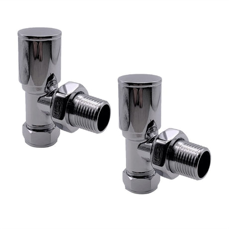 Kartell K-VIT Modern Manual Radiator Valves in chrome – Angled