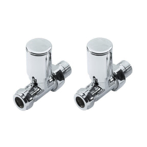 Kartell K-VIT Modern Manual Radiator Valves in chrome – Straight