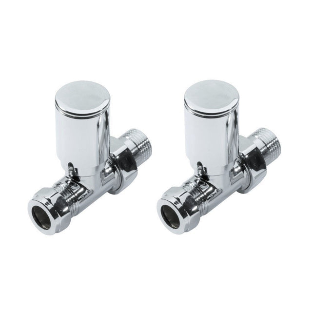 Kartell K-VIT Modern Manual Radiator Valves in chrome – Straight