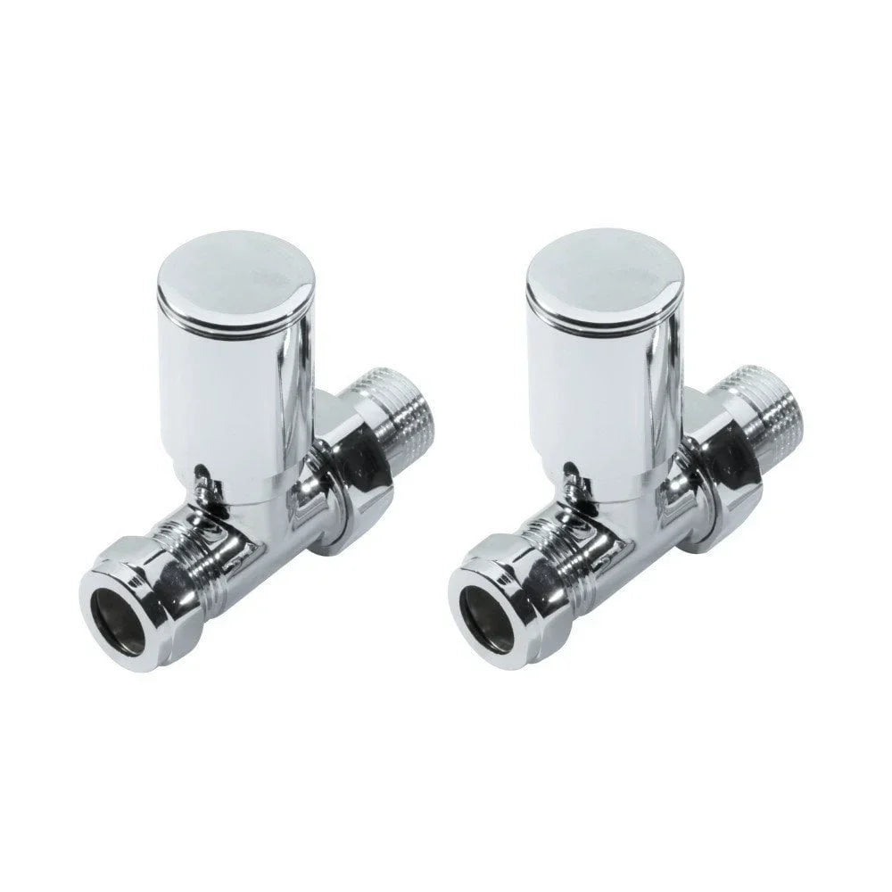 Kartell K-VIT Radiator Valve Straight 15mm (Pair) Chrome