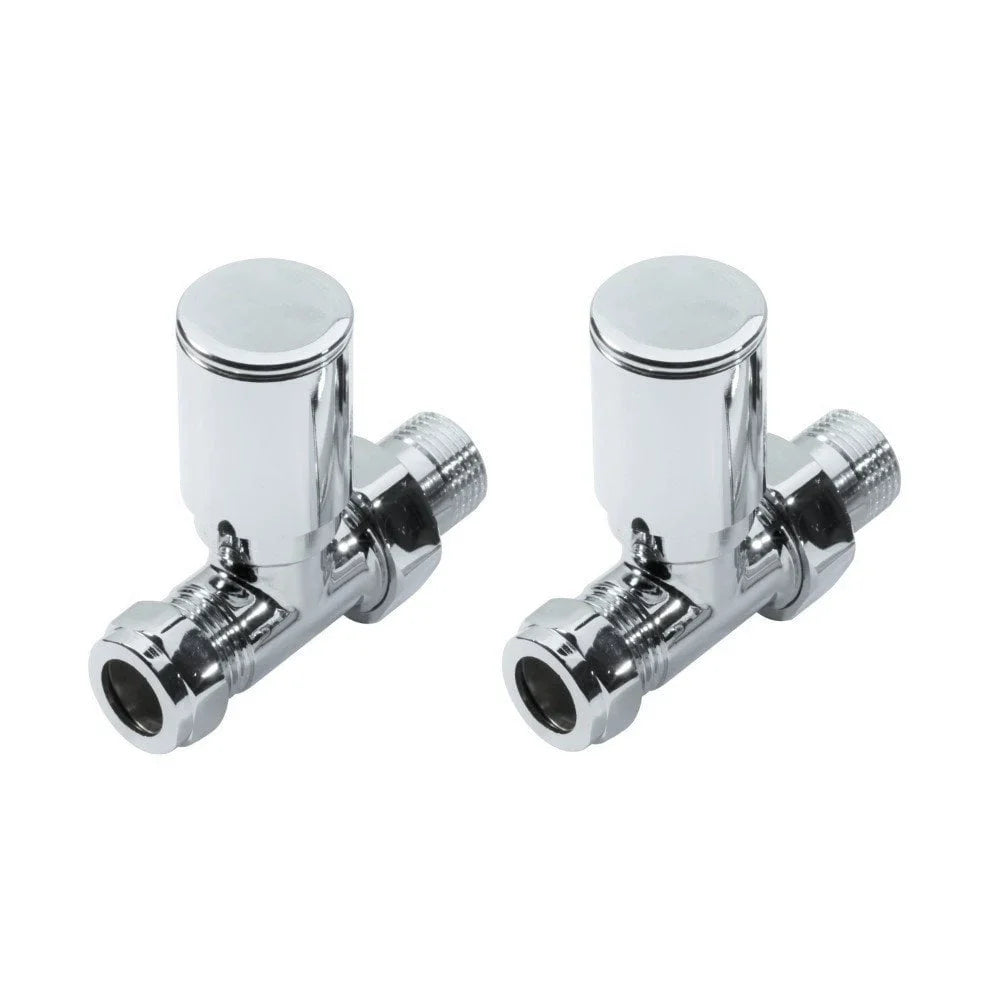Kartell K-VIT Radiator Valve Straight 15mm (Pair) in Chrome