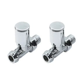 Kartell K-VIT Radiator Valve Straight 15mm (Pair) in Chrome