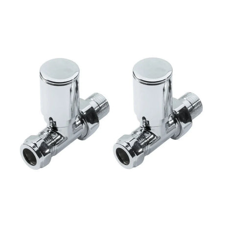 Kartell K-VIT Radiator Valve Straight 15mm (Pair) in Chrome