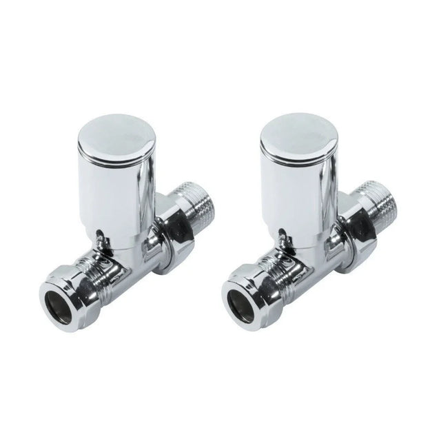 Kartell K-VIT Radiator Valve Straight 15mm (Pair) in Chrome